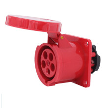 IP67 Waterproof Industrial Plug and Socket 63A 5 Pin 380V 415V Panel Mounted Connector with Secure Lock