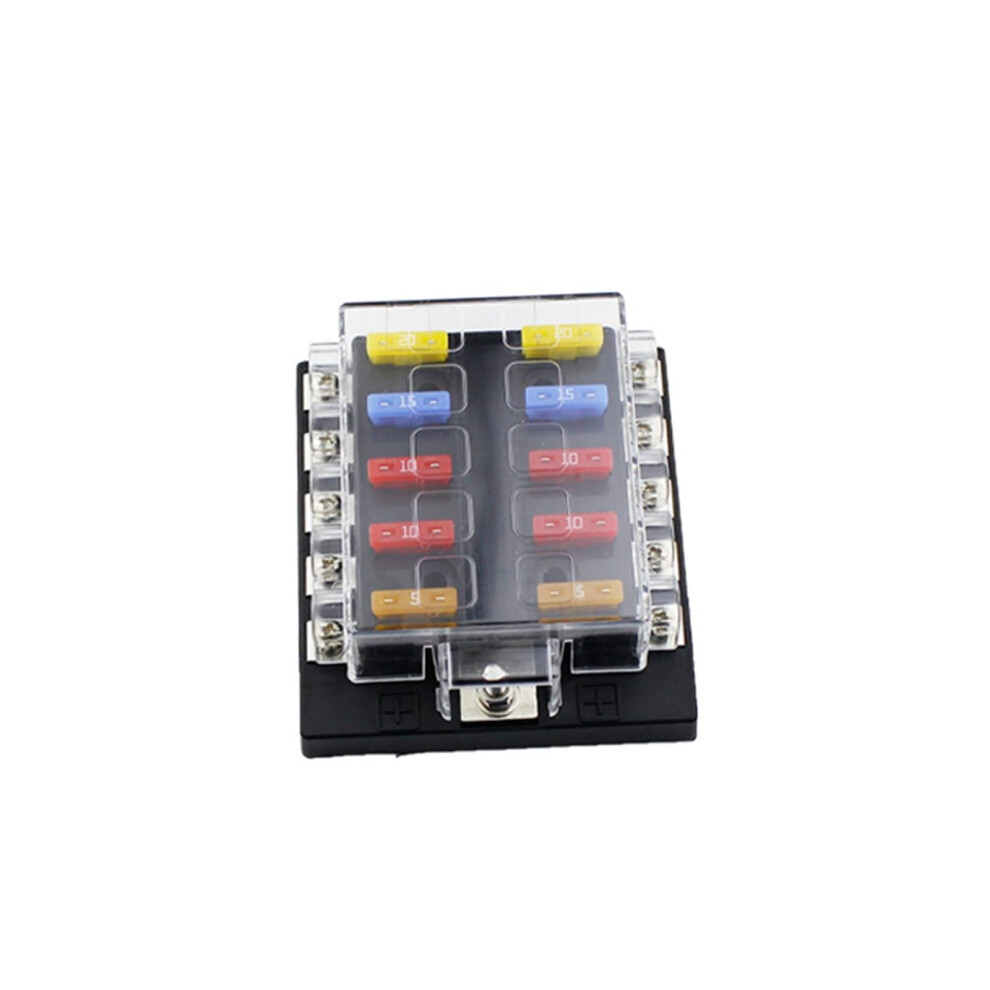 10Way Automotive Fuse Box Without Led, Fast Circuit Protection Car Fuse Holder For Rv Yacht 32V 9330225550327
