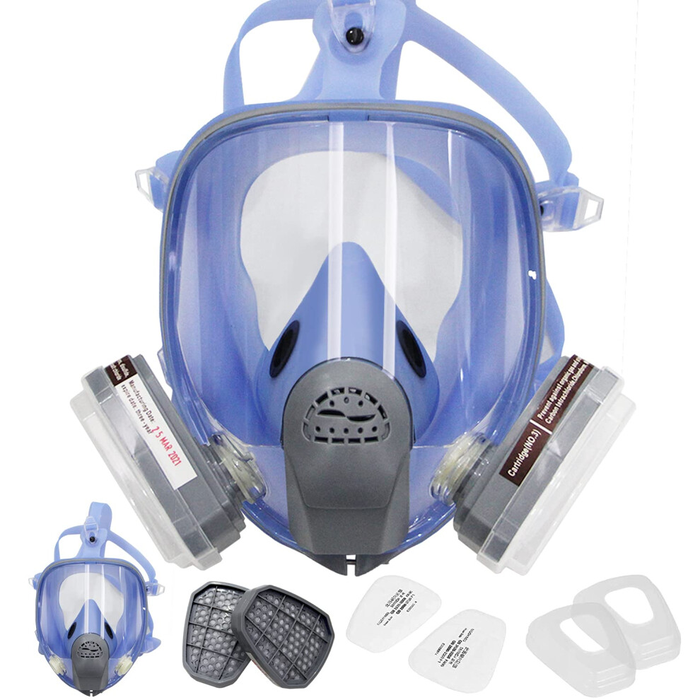 Full Face Respirator Mask With Twin Filter Design, Reusable Gas Mask For Painting, Welding, Woodworking 9330225594536