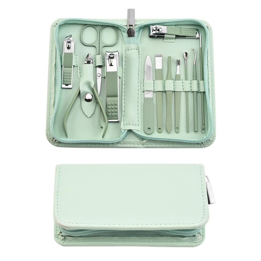 Professional Stainless Steel Manicure Set 12pcs Nail Clipper Kit with AllinOne Grooming Tools