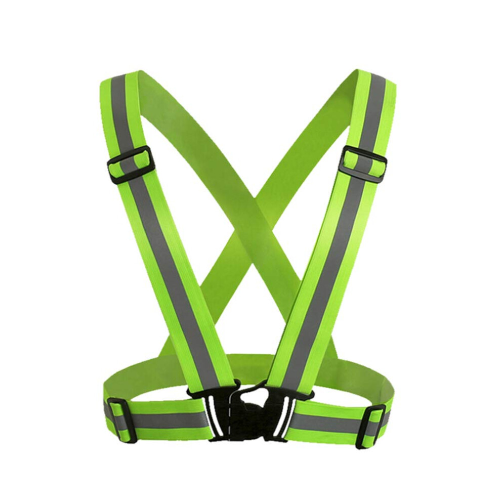 Reflective Safety Vest With Visibility Design And Adjustable Fit Straps For Running Cycling Hiking Yellow 9330225594635