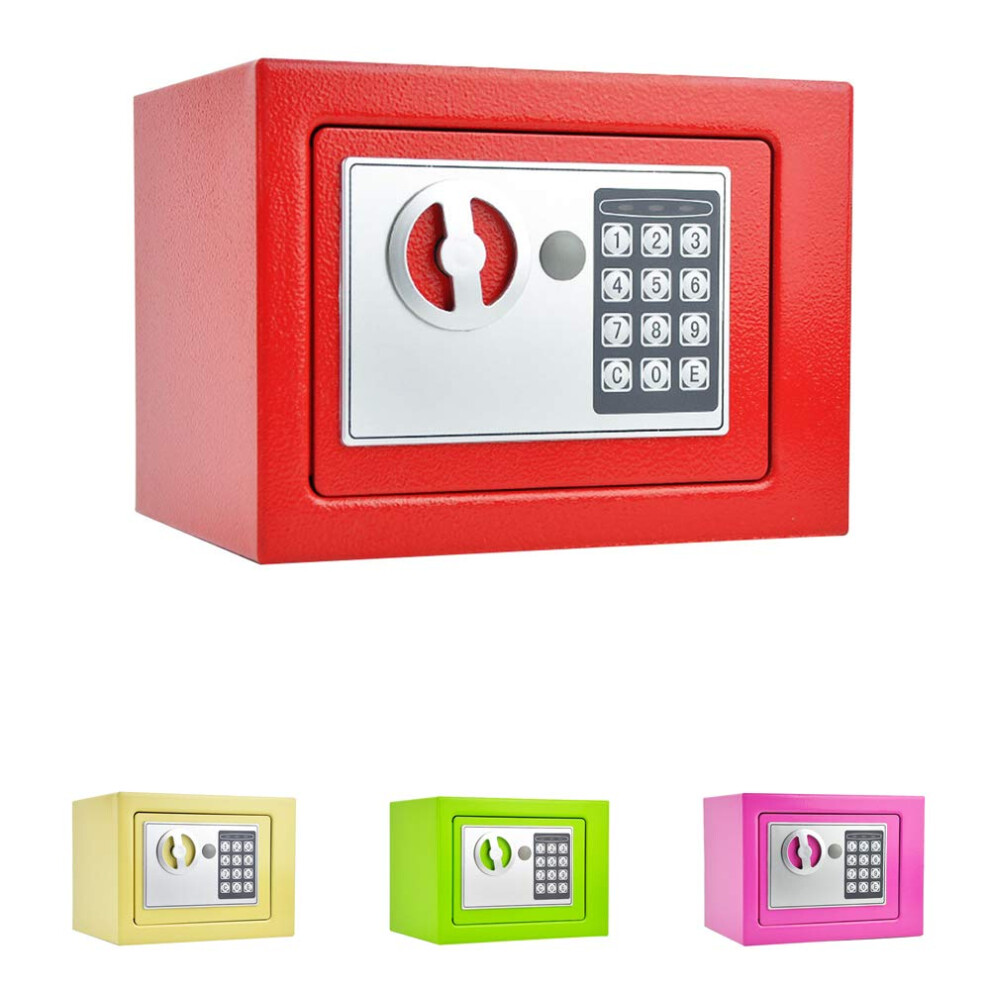 Digital Safe Box Fireproof Steel With Digital Keypad Access And Dual Locking Bolts For Home Office (Red) 9073542256922
