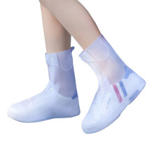 Reusable Waterproof Shoe Covers for Adults Thick Sole Anti Slip Durable Overshoes for Outdoor Walking White L