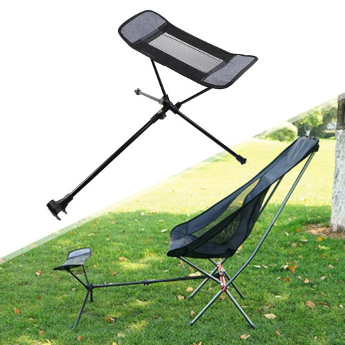 Sammenleggbar fotskammel til campingstrandstol, grå 1