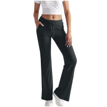 Leggings with Pockets for Women High Waist Flared Yoga-Gray M
