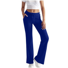 Leggings with Pockets for Women High Waist Flared Yoga-Blue XL