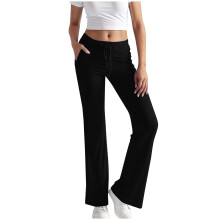 Leggings with Pockets for Women High Waist Flared Yoga-Black M