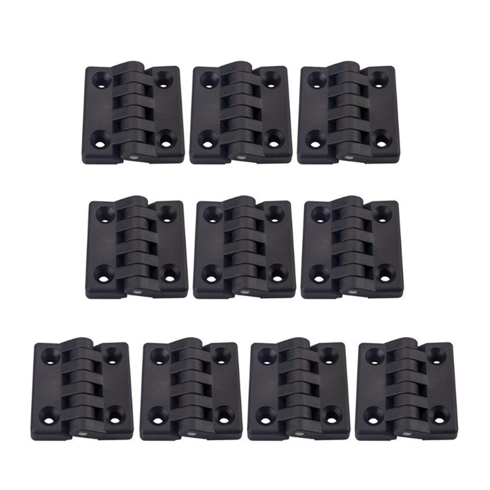 Black Nylon Butt Hinges 40Mm Set Of 10, Durable Rust Resistant Furniture Cabinet Hinges For Drawer Box 9330225550723
