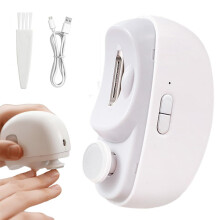 Rechargeable Electric Nail Clipper with LED Light, 2 in 1 Automatic Nail Trimmer for Seniors, Kids and Adults (White)