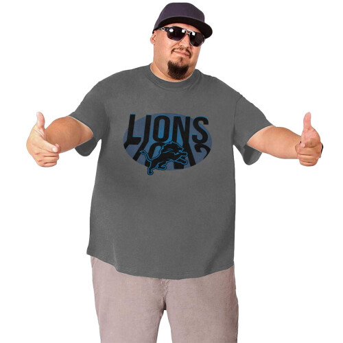 DET_Lions Ανδρικό Μπλούζα με Μπλούζα και Λογότυπο Ομάδας Ποδοσφαίρου για Ψηλούς και 2