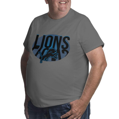 DET_Lions Ανδρικό Μπλούζα με Μπλούζα και Λογότυπο Ομάδας Ποδοσφαίρου για Ψηλούς και 1