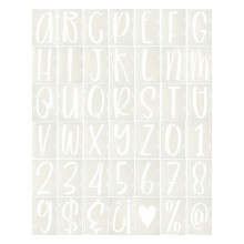 4 Inch Reusable Letter Stencils Set, 42Pcs Alphabet and Number Plastic Interlocking Templates for Painting Wood Wall Signs
