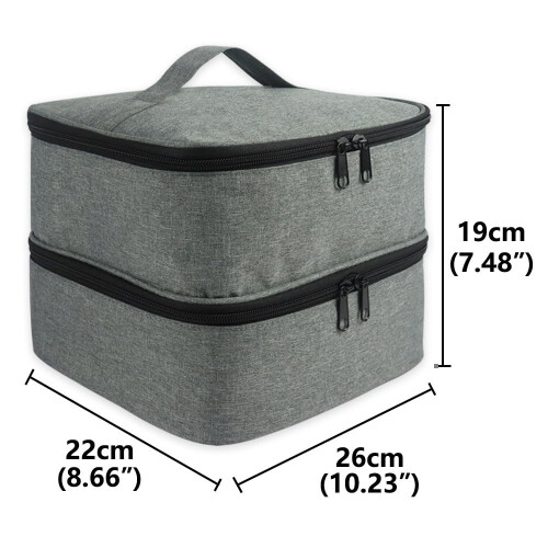 Nail Polish Storage Bag Double Layer Large Capacity Organizer Case with Handle Pink 2