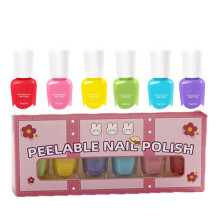 Kids Peel Off Nail Polish Set 5ml x6, Quick Dry Non Toxic Colors, Easy Brush for Kids and Teens