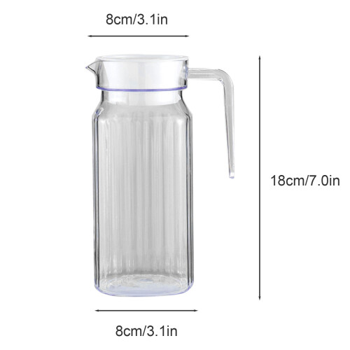VISALY acrylic pitcher 0.8L transparent beverage jug with 2