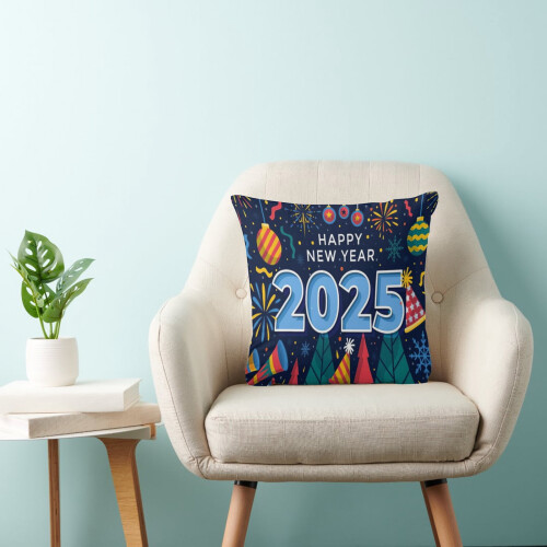 Μαξιλαροθήκη ριχτάρι για το νέο έτος 2025 16x16 ίντσες 2