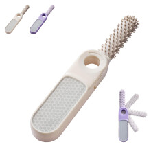 2 in 1 Foldable Nano Glass Foot File and Callus Remover with Toe Gap Cleaner, Wet Dry Use, White