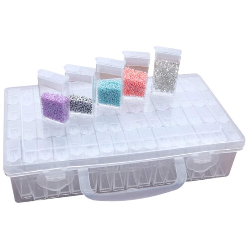 Θήκη αποθήκευσης Beads Organizer, φορητό κιτ τέχνης για χειροτεχνίες, διαφανές πλαστικό