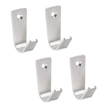 4 Pack Stainless Steel Wall Hooks, Rustproof Silver Metal Coat Hooks for Bathroom and Kitchen