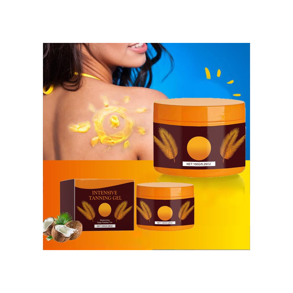 Tanning Accelerator Gel 150g with SkinConditioning Oils for Natural Bronzed Finish and Outdoor Sun