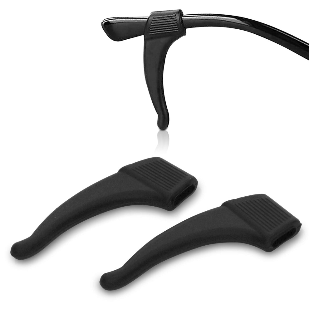 Black Silicone Eyeglass Retainers Antislip Ear Hooks For Glasses And Sunglasses Sports Ready Comfort 10 Pairs