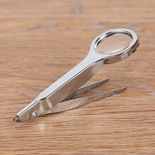10X Handheld Magnifying Glass with Foldable Precision Tweezers for Jewelry and Crafts