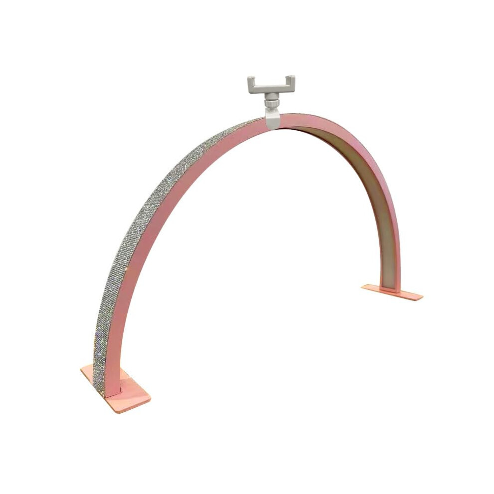 Pink/Light Half Moon Nail Desk Lamp 55Â, Adjustable Shadowless Led Manicure Table With BuiltâIn Phone Stand