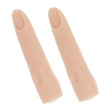 2pcs Silicone Practice Fingers for Nail Art Training, Realistic Bendable Reusable Nail Practice Model