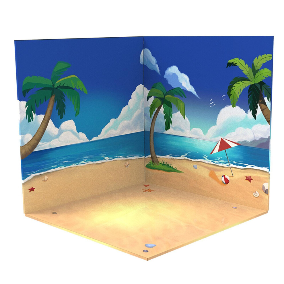 Beach Diorama Backdrop 1:6 Coastalinspired Display Background For Diecast Cars, Cabin And Parking Scene 9330225596066