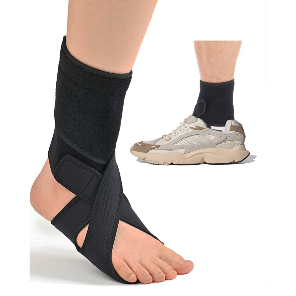 Adjustable Foot Drop Brace for Walking, Breathable AFO Ankle Foot Orthosis for Stroke Recovery, Right Foot
