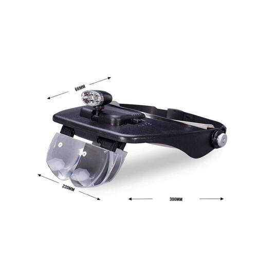 Head Mounted Magnifier with LED Light, Adjustable Lens and Hands  Design for Reading and Close Work 2