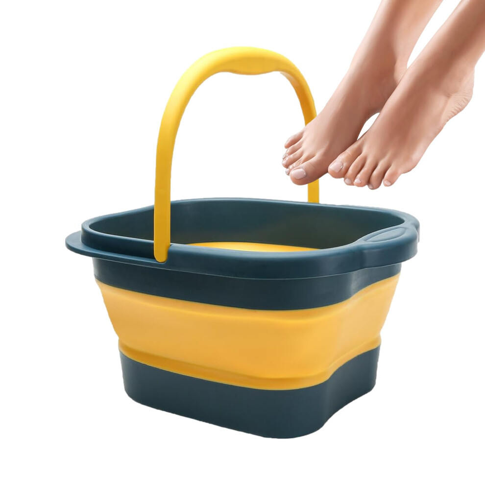 Dark/Blue Foldable Foot Bath Bucket 15L With 480 Massage Nodes, Large Collapsible Foot Soak Tub For Home Travel