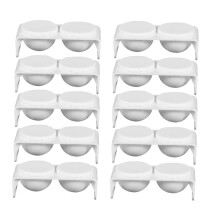 Double Hole Crystal Glass Dappen Dish for Nail Art Brush Cleaning Cup Reusable Salon Use