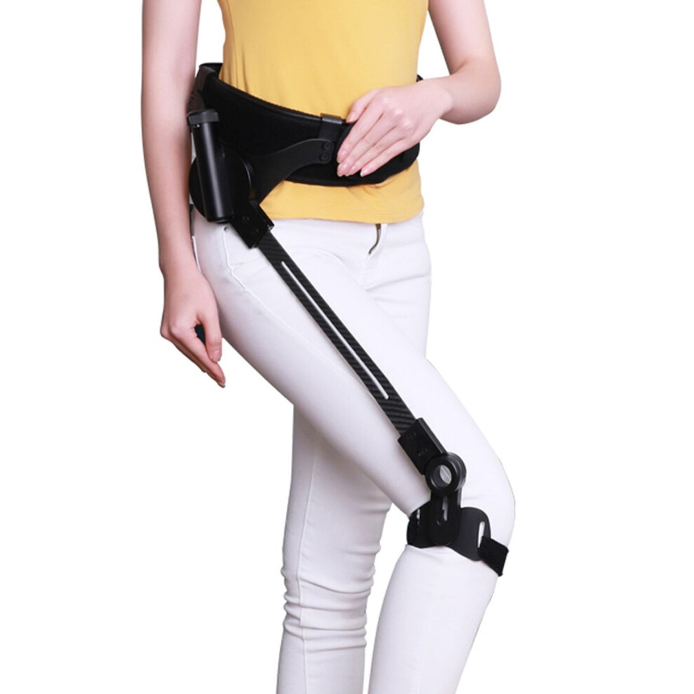 Black Walking Aid For Leg Rehabilitation, Lightweight Bionic Design With Adjustable Assistance, Right Small
