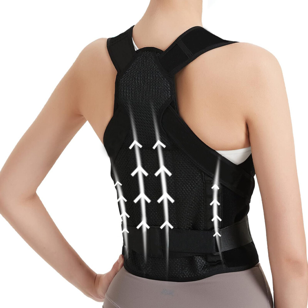 Adjustable Back Brace Posture Corrector for Men and Women, Breathable Support Belt for Pain Relief and Better Alignment