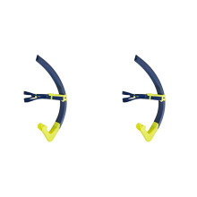 2X Tubo da Snorkel per Allenamento di Nuoto, Tubo di Respirazione Anteriore con Montaggio Centrale, Boccaglio In Silicone, Tubo di Respirazione Stile