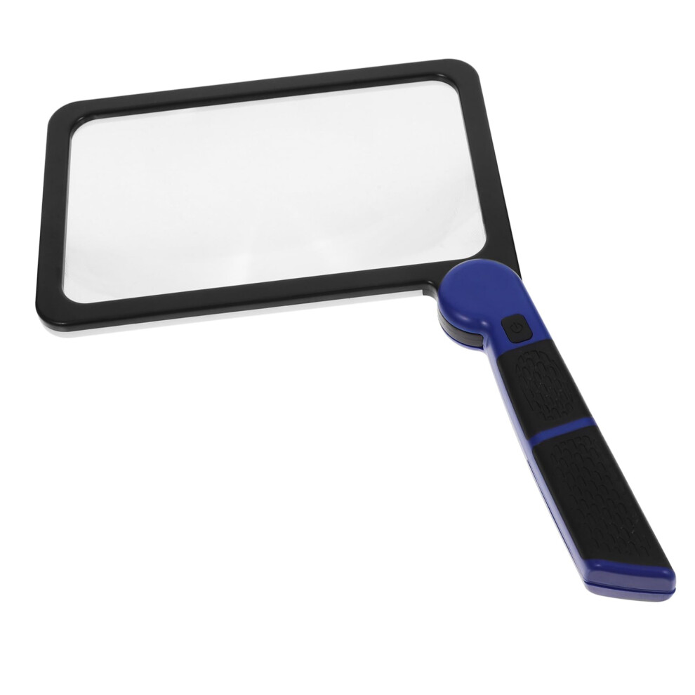 LED Magnifying Glass with Bright Illumination, Foldable Handheld Reading Magnifier for Seniors, Books and Crafts