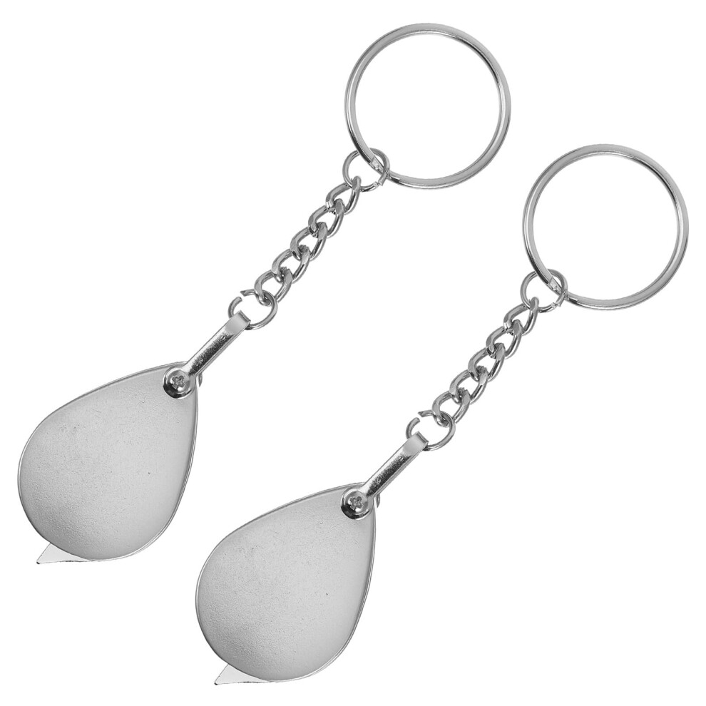 2pcs Dual Lens Pocket Reading Magnifier with Keychain, Clear Glass Optics for Seniors and Jewelry Inspection