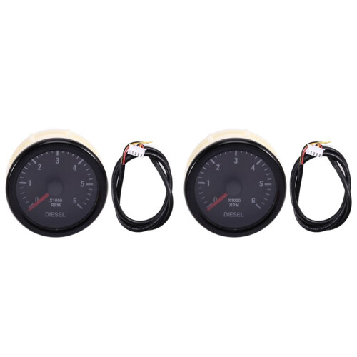 2pcs 52mm 0-6000 RPM ( Dash) Electrical Tachometer Gauge for  Motor Engine
