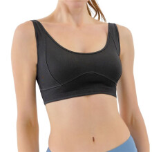 Women'S Slim Cropped Denim Vest Stretchy Scoop Neck Pullover Jean Sports Bra Tank Top Black XL