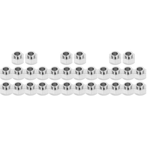 30Pièces Écrous Compression Carbone Argent Pour 3D 2
