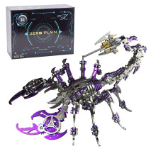 Purple Steampunk Scorpion Metal Puzzle Model Kit for Adults, DIY 3D Mechanical Desktop Toy 200PCS