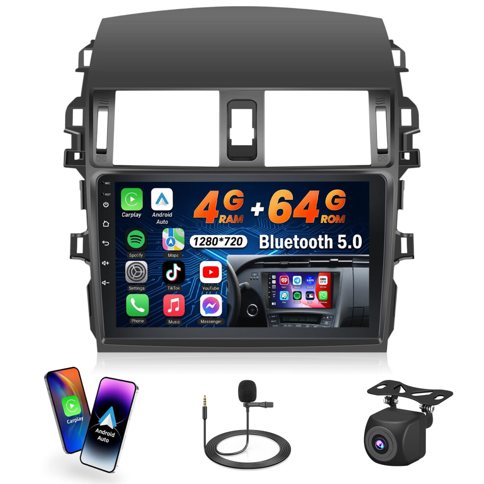 Android Car Stereo For Toyota Corolla 2009Â2013, 9' Hd Touchscreen Radio With Wireless Carplay, Gps, Bluetooth 5.0 9330225553199