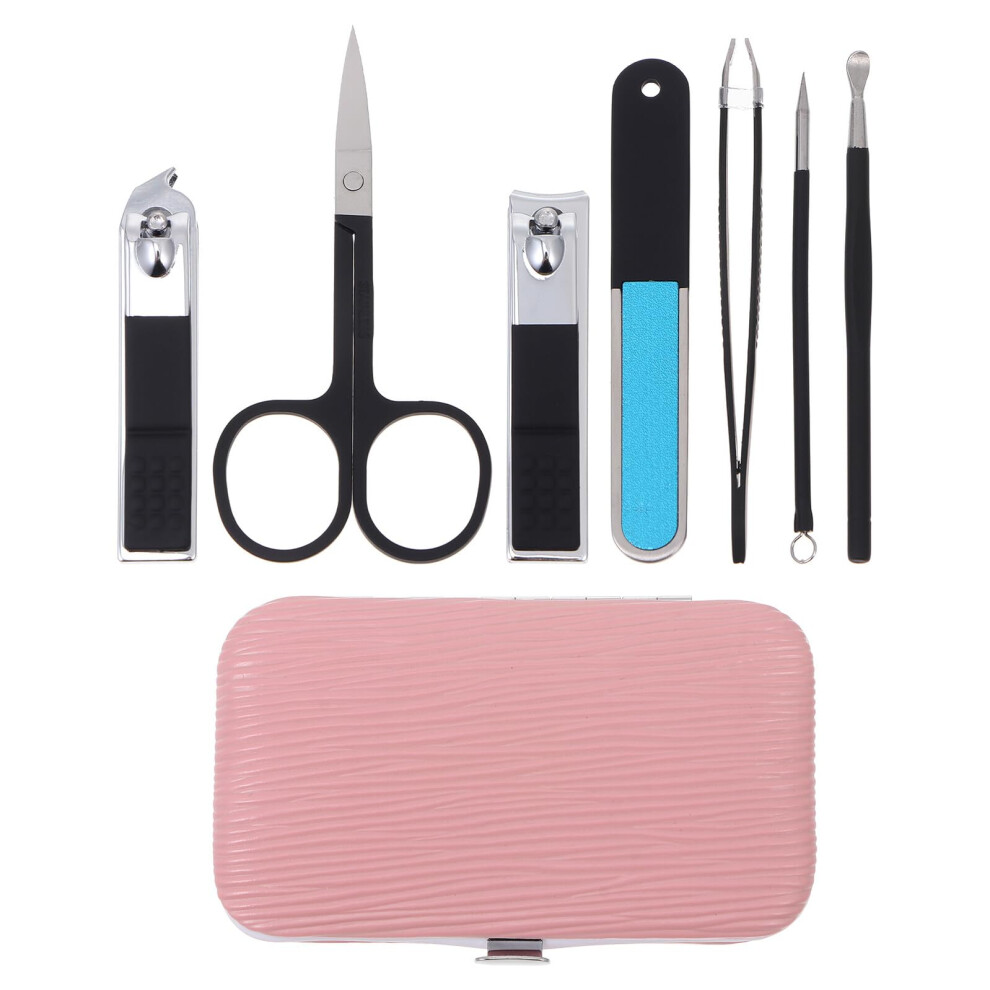 7Pcs Manicure Pedicure Set with Nail Clippers Eyebrow Scissors Tweezers for Travel and Home Grooming
