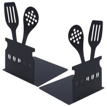 2Pcs Metal Bookends NonSkid Durable Book Holders for Shelves Office Home Study Decor