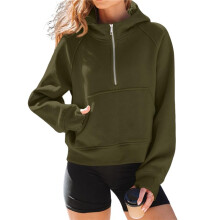 Womens Hoodies Fleece Fall Fashion Workout Sweatshirts Winter Jackets Oversized Pullover Tops Clothes 2025 Army Green XL