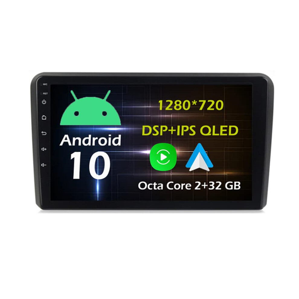 Android 10 Car Stereo For Audi A3 8P With Wireless Carplay Android Auto, 9 Inch Qled Touchscreen, Dsp, 4G Wifi Gps Navigation 9330225553267