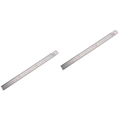 2Pcs Stainless Steel Ruler Metal Double Sided Measuring Tool 2