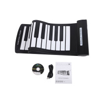 61Key Roll Up Piano USB MIDI Keyboard Flexible Foldable Soft Touch for Computer Use