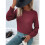 Womens Sweaters Casual Crew Neck Tops Long Sleeve Ribbed Knit Solid Pullover Wine Red S 1